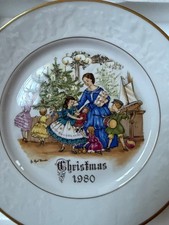 1980 Christmas Royal Worcester plate.  with original box etc