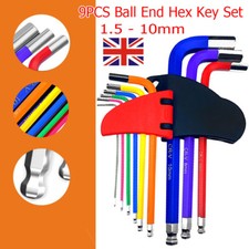 Allen Key Set 9pc Hex Key Set Metric & Imperial Alan Key Set Tool Wrenches