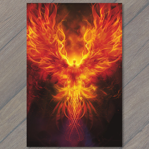 Art print phoenix fire bird - print,