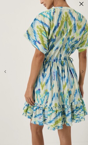 Coralie print mini kaftan - , blue