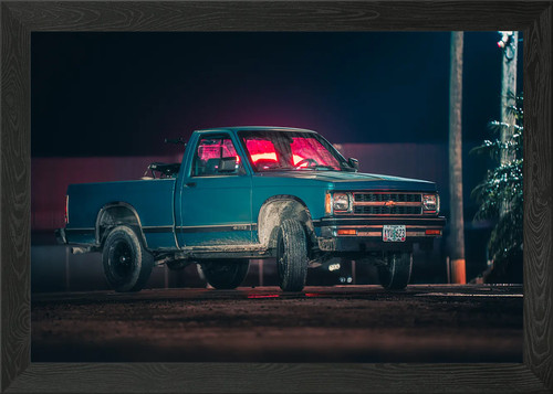 Blue chevrolet pickup - blue,