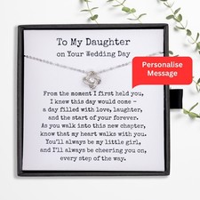 To My Daughter on Your Wedding Day Necklace, Gift for Bride from Mum or Dad