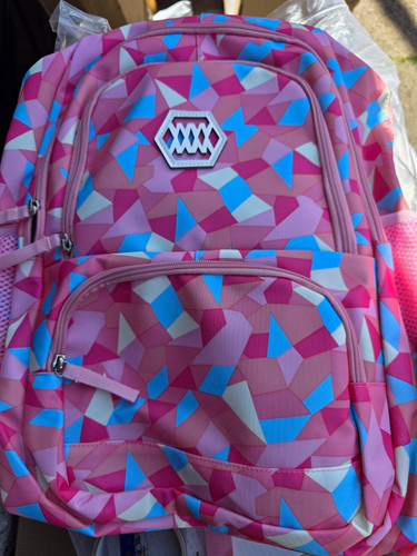 Pink geometric wheeled school - geometric,