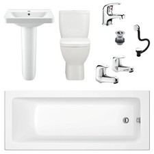 Complete Bathroom Suite Siera Bath Vercelli Toilet and Basin Inc Haze Taps