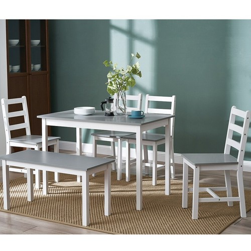 Grey wooden dining table - wooden, and