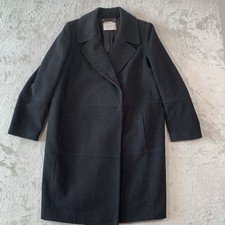 Windsmoor Coat Womens 14 Black Wool Cashmere Jacket Overcoat Trench Pea Long