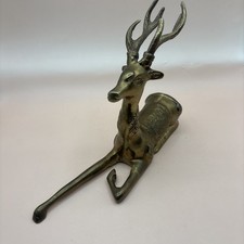 Vintage Brass Stag Deer Sculpture Reclining Large Figurine