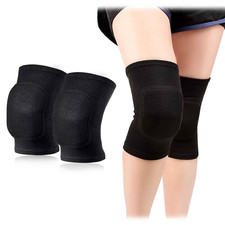 1 Pair Stretchy Knee Pads, Full Black Soft Brace Breathable Sleeve Protective fo
