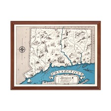 Old Map of Connecticut 1931 -