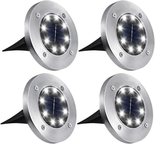 Led solar disk lights - 4x,