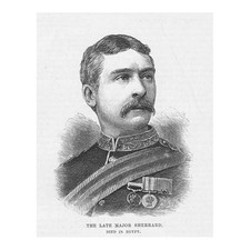 Major J.O. Sherrard of 2nd Battalion South Staffs Regiment - Antique Print 1884