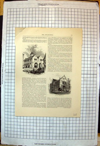 Old antique print market cross - old,