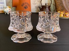 Pair of PARTYLITE Clear Crystal Cottage Light Candle Votive Holders VGC