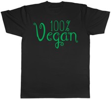100% Vegan Vegetarian Unisex Mens Womens Ladies T-Shirt Tee