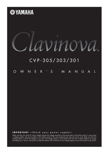 Yamaha clavinova owners manual - clavinova,