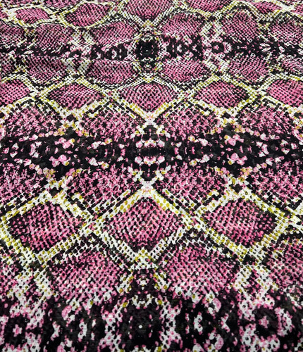 Pink snake printed chiffon - pink,