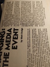 K1-9 Ephemera 1962 Article wild West Hanging The Media Event 