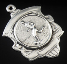 Sterling Silver Football Pocket Watch Fob Medal, William Adams Ltd 1960