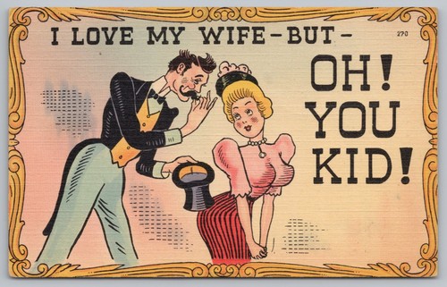 Vintage comic postcard love - vintage, i