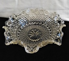 Candy/crisps small serving bowl, clear pressed glass, fluted rim, 1950s vintage