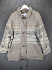 Vintage Miss Joy Aztec Navajo Suede Leather Jacket Women's Size EU 44 Blanket 