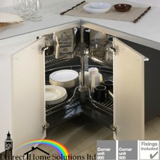 KITCHEN CORNER UNIT CAROUSEL 3/4 CIRCLE SET 645-790mm SPINDLE, 800/900mm CABINET