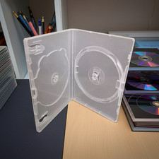 AMARAY DOUBLE CLEAR 14mm DVD CASE + FREE UK DELIVERY - NEW PREMIUM