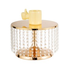 12 inch Gold Wedding Cake Stand with Crystal Bling Pendants, Metal Chandelier...