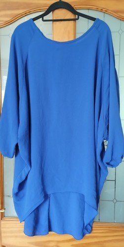 Ladies blue batwing blouse - blue,