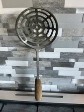 Vintage Kitchen Utensils Strainer. Wooden Handle Shabby Prop S19