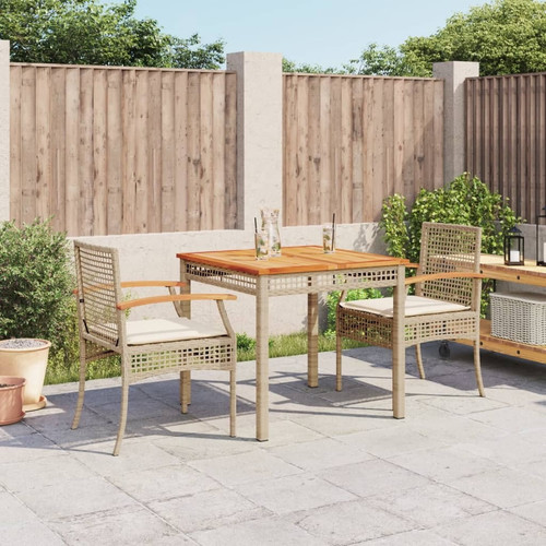 Garden dining set beige - set, pe