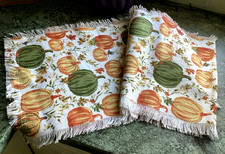 Gorgeous Martha Stewart Fringed Halloween Autumnal Pumpkin Squash Table Runner