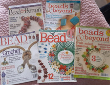 Collection of  5 beading Magazines - BEAD AND BUTTON,  BEADS AND BEYOND