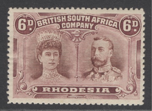 144 rhodesia 1910 6d - sg,