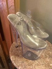 Size 8 Pleaser 8” Heel Clear