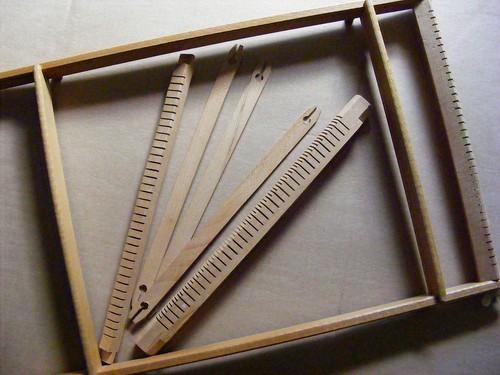 Vintage wooden weaving loom - vintage,