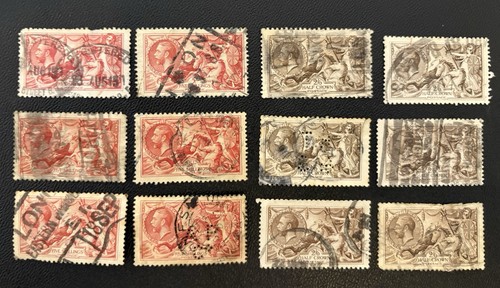 Kgv seahorse stamps 6x2 5s - kgv,