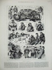 Old Antique Print 1884 English