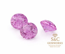 Pink round firework cut - round,