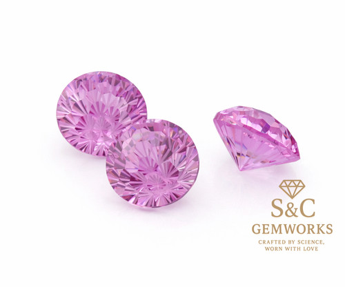 Pink round firework cut - round,