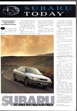 Subaru Range Mid 1992 UK Market Foldout Brochure Justy L-Series Legacy SVX MV