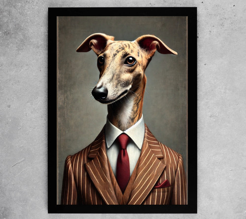 Whippet suit dog framed - whippet,