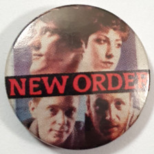 1980's New Order Rock Pop music Band Plastic/Tin Badge 25mm Dia. Blue Monday