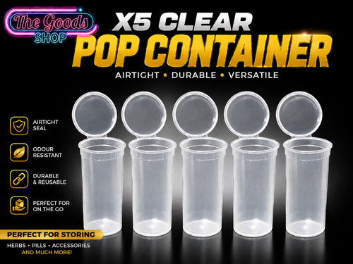 Clear pop top - clear, container