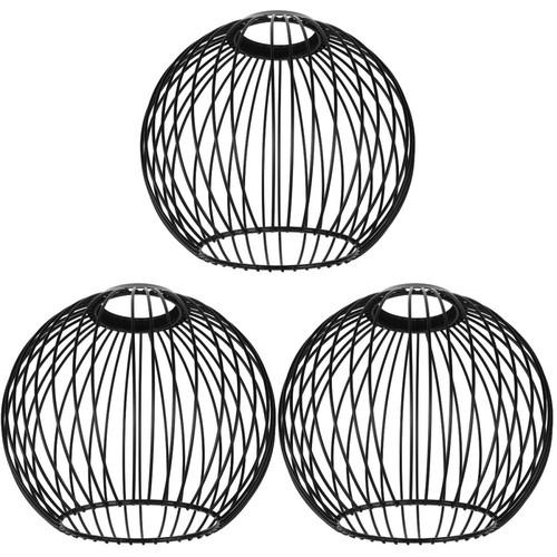 Black iron wire lampshade - wire, 3pcs