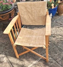 Directors Chair Wooden Foldable With Tilting Back Indoor Outdoor Garden Chair 