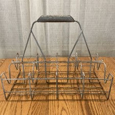 Vintage 8 Bottle Metal Milk