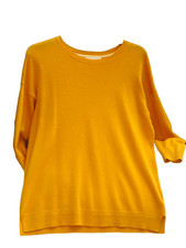 Next Mustard Yellow  100% Cashmere   Jumper with Slits Relaxed Fit UK 14