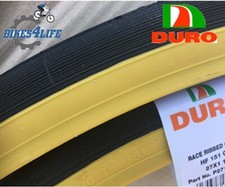 2 x TYRE 27 X 1 1/4 RACE RIBBED GUMWALL CYCLE BIKE TYRES HF-151