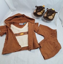 BAB Build A Bear Star Wars Obi Wan Kenobi Outfit Plus Brown Trainers Shoes READ